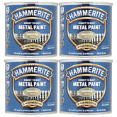 4X Hammerite Smooth Gold Paint 250ml Tin Paint